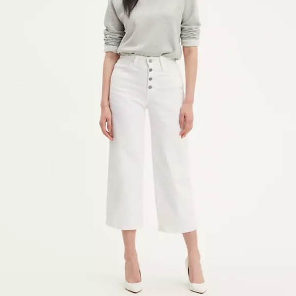 Levis Mile High Cropped Wide Leg Jeans 